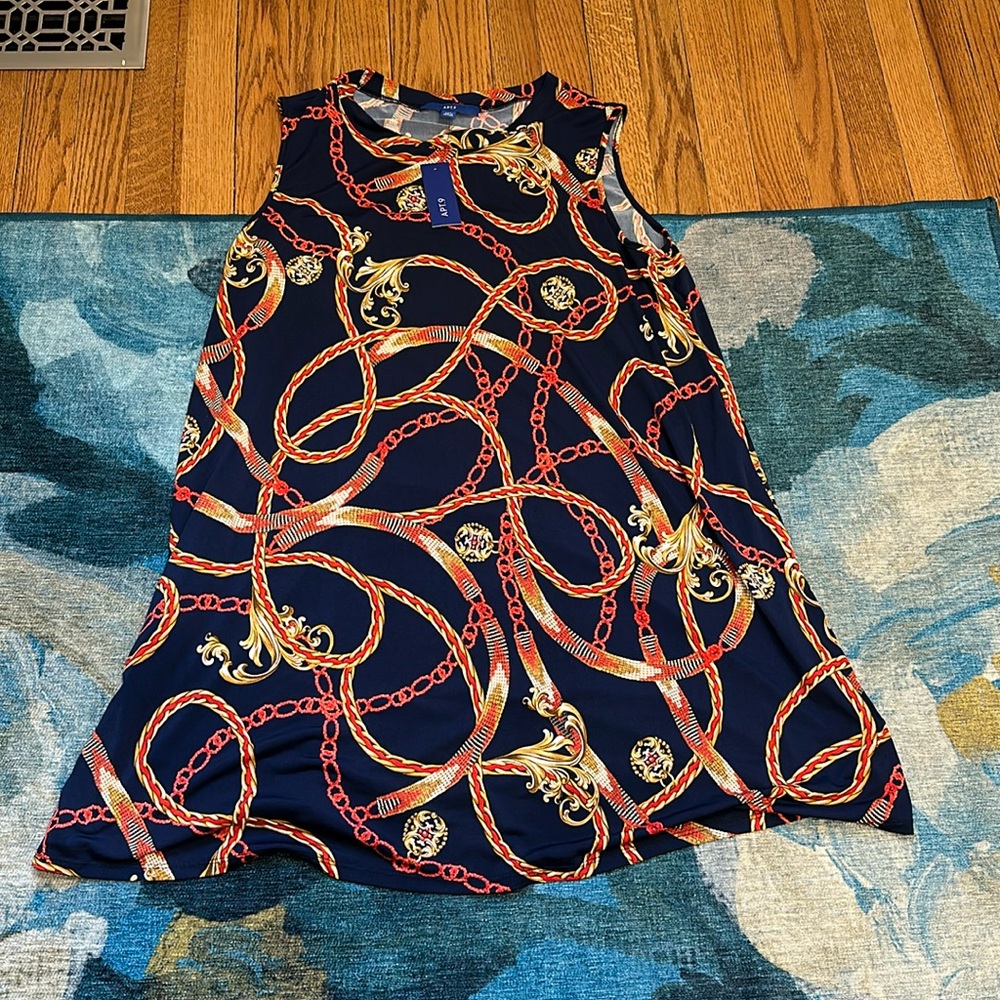 NAVY CHAIN LIKK DRESS SLEEVELESS NWT SZ XXL